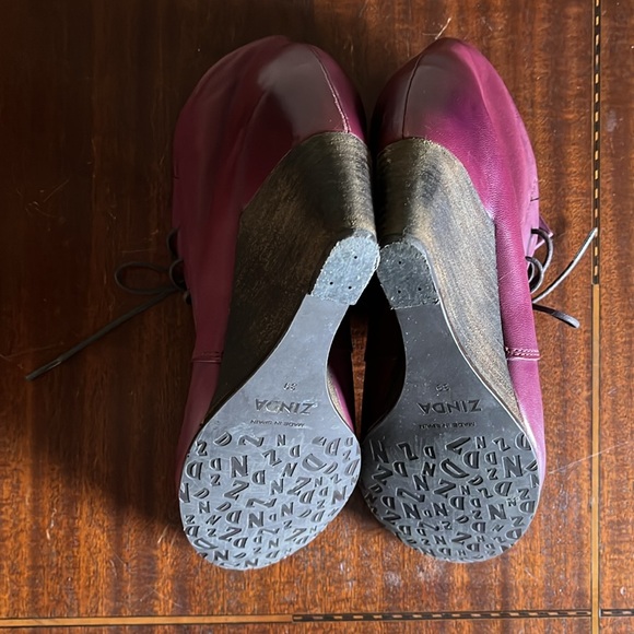 Zinda - Wedge ankle boot, cherry purple - Made in Spain - 39 / US 9 - Picture 6 of 6